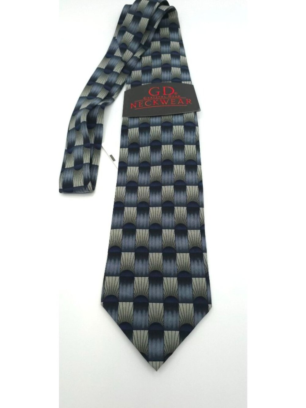 Grateful Dead Tie "Til the Morning Comes" Blue Geometric Pattern Hand Made New